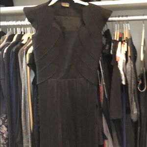 Fendi black scalloped midi dress